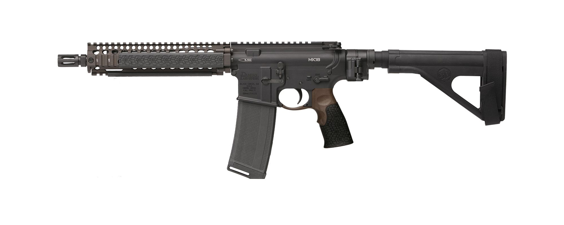 Daniel Defense DDM4 MK18 5.56mm Pistol Black/FDE with Law Tactical Folder