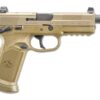FNH FNX-45 Tactical 45 ACP Pistol with Threaded Barrel/Night Sights FDE