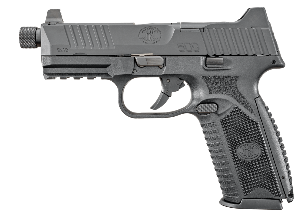 FNH 509 Tactical 9mm Pistol with Threaded Barrel/Night Sights Black