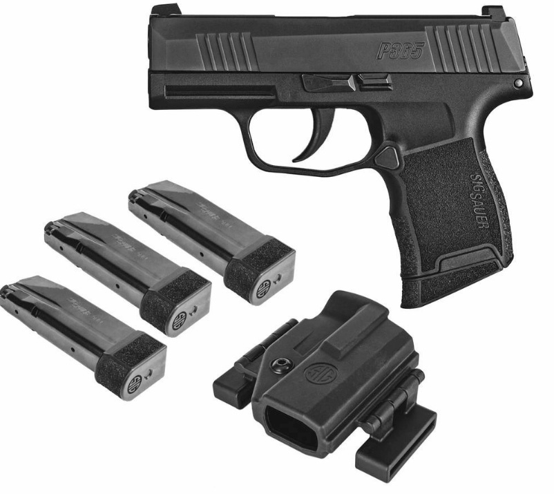 Sig Sauer P365 9mm Pistol, TacPac, Black (365-9-BXR3-TACPAC)