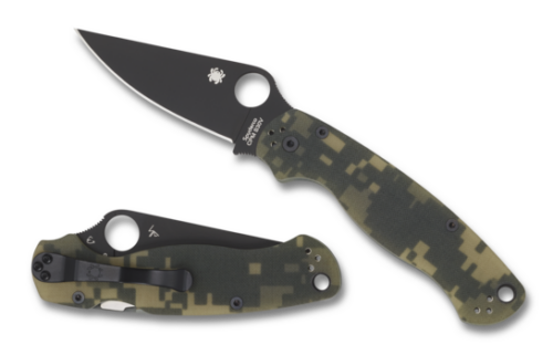 Spyderco Para 2 (Paramilitary 2) Folding Knife, Black Plain Blade, Digital Camo Handles (C81GPCMOBK2)