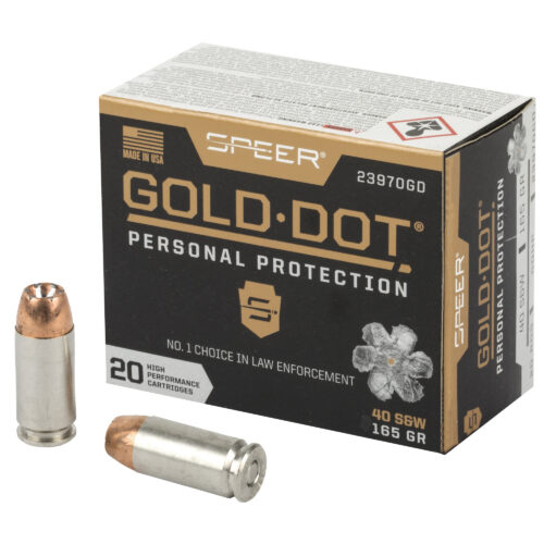 Speer Gold Dot Ammunition, 40S&W, 165gr., Hollow Point, 20rd. Box (23970GD)