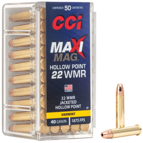 CCI Ammunition, Maxi-Mag, 22WMR, 40gr., JHP, 50rd. Box (24)