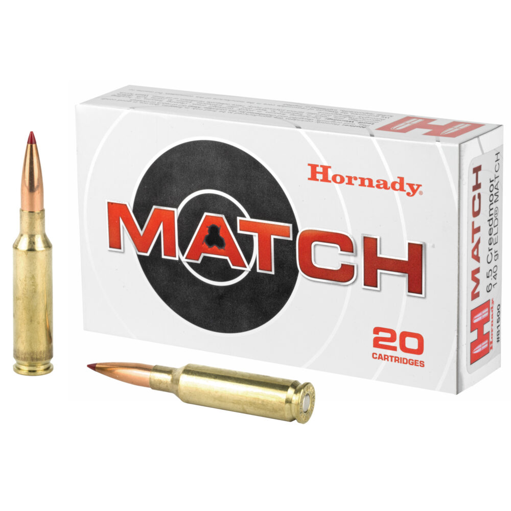 Hornady, Match Ammunition, 6.5 Creedmoor, 140 gr., ELD Match, 20 Rd. Box