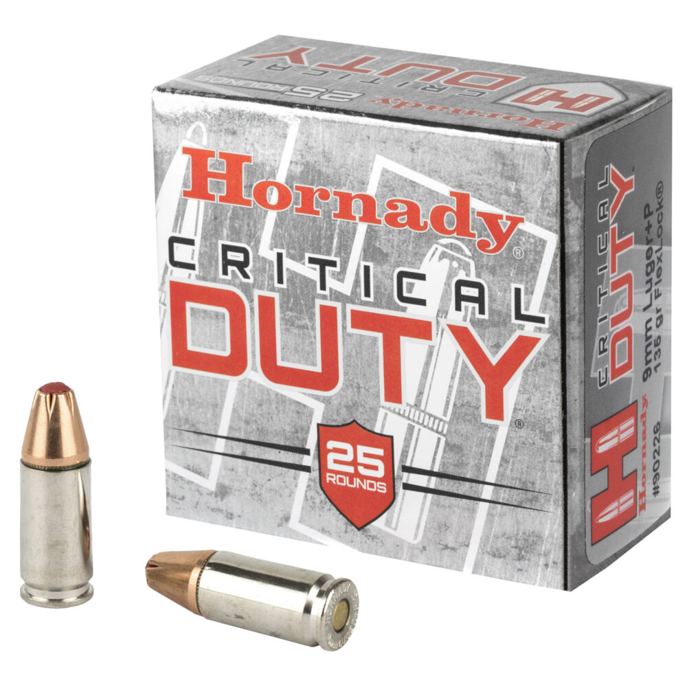 Hornady Critical Duty 9mm+P 135 Grain FlexLock Ammunition (90226)