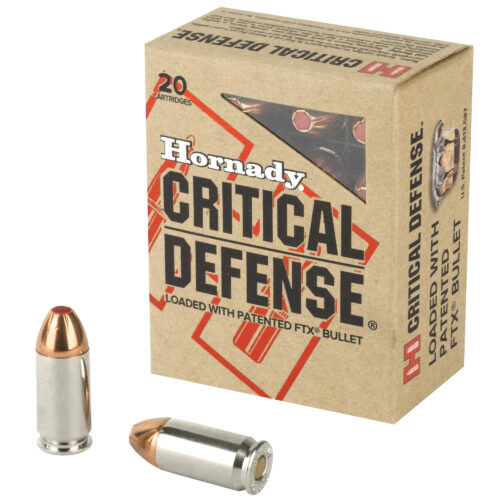 Hornady Critical Defense 45 ACP Ammunition, 185 Gr, Flex Tip, 20 Rds (90900)