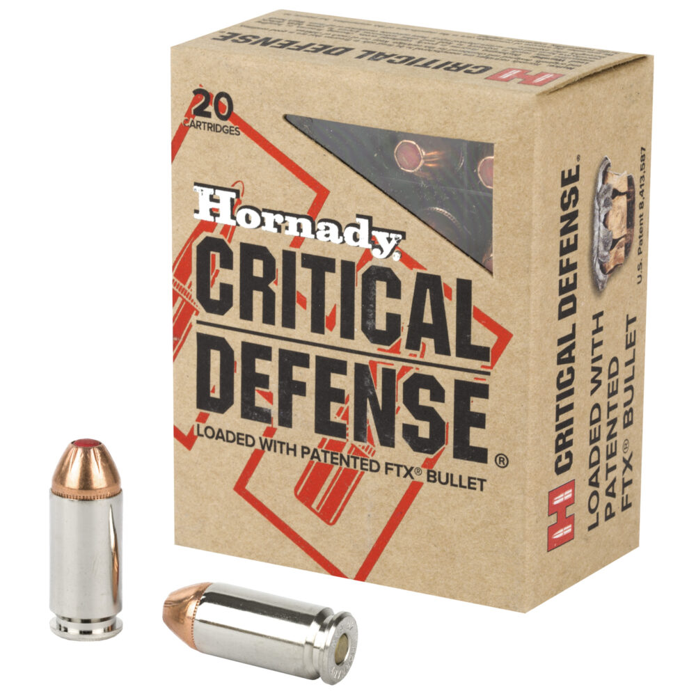 Hornady Critical Defense Ammunition, 40S&W, 165 Grain, Flex Tip, 20Rd. Box (91340)