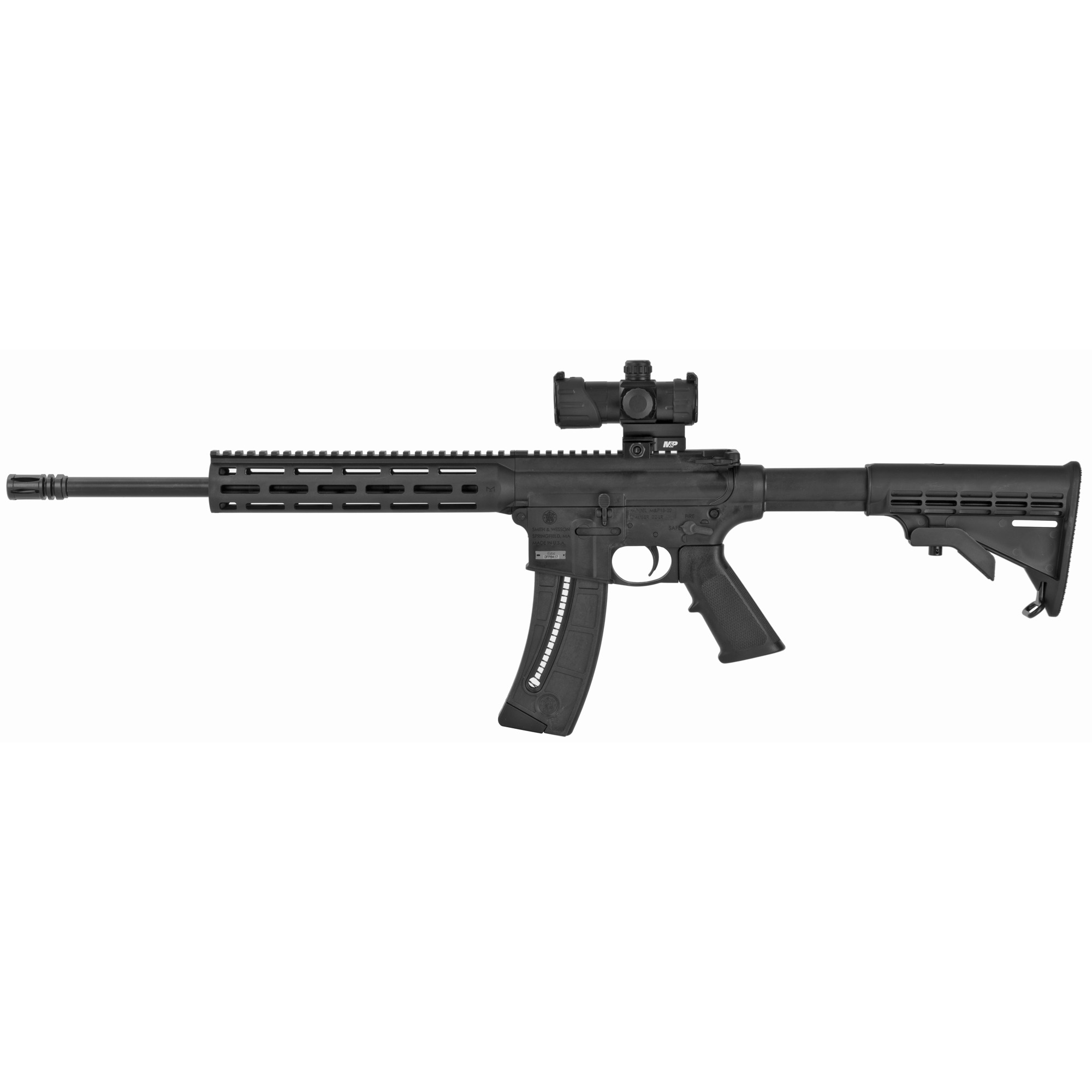 Smith & Wesson M&P15-22 Sport, 22LR Rifle, Black with Red-Green Dot Optic (12722)