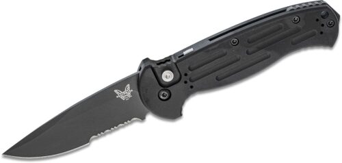 Benchmade AFO II Auto Folding Knife, Black Combo Blade, Black Handle (9051SBK)