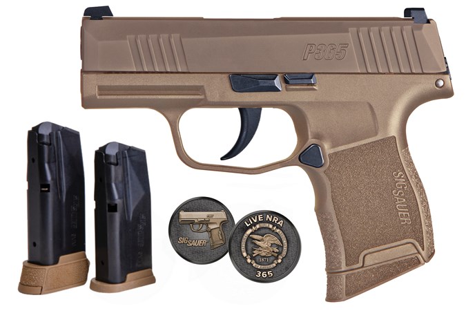Sig Sauer P365 9mm Pisol, NRA Edition, 10+1, Coyote (365-9-COYXR3-NRA19)
