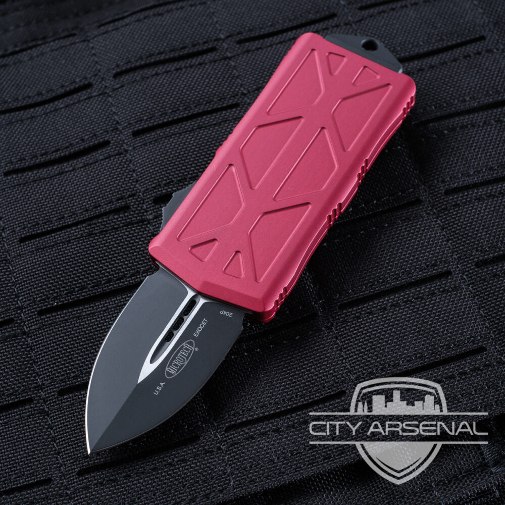Microtech Exocet Standard Blade, Red Handle (157-1RD)