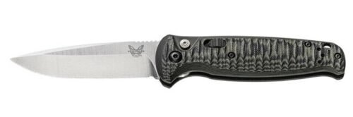 Benchmade CLA AUTO Folding Knife, Stonewash Blade, Green and Black G10 Handles (4300-1)