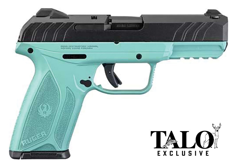 Ruger Security-9, 9mm Pistol, 4" Barrel, Black Slide, Turquoise Frame, TALO Exclusive (3821)