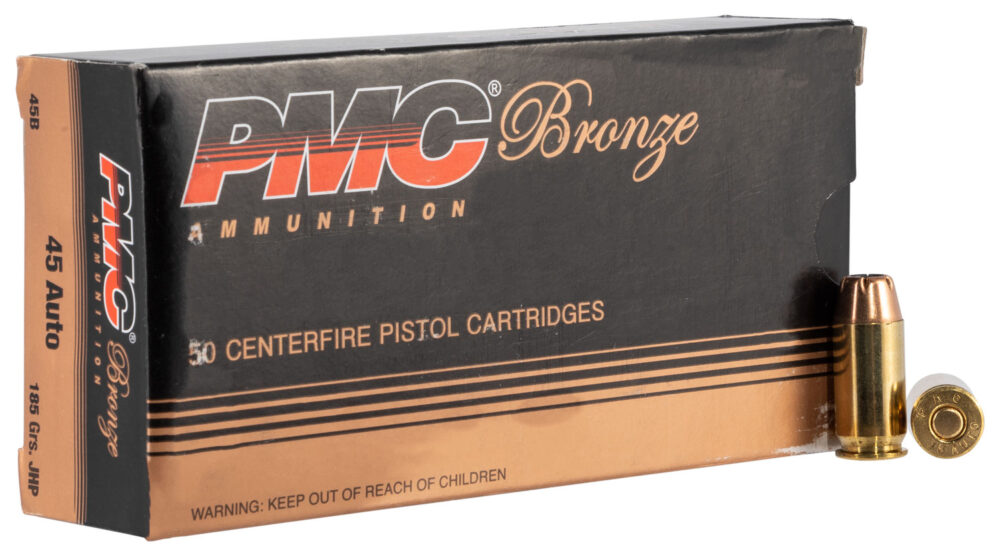 PMC 45B Bronze 45 ACP 185 gr Jacketed Hollow Point (JHP) 50 Bx