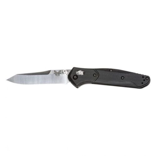 Benchmade Osborne AXIS Lock Knife, Satin Blade, Black G-10 Handles (940-2)