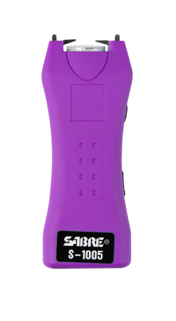 SABRE Stun Gun +Flashlight w/Belt Holster, Purple (S1005PR) City Arsenal