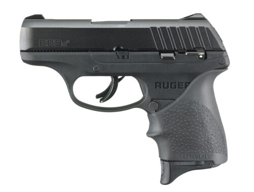 Ruger EC9S 9mm Pistol with Hogue Beavertail Grip Sleeve, Black