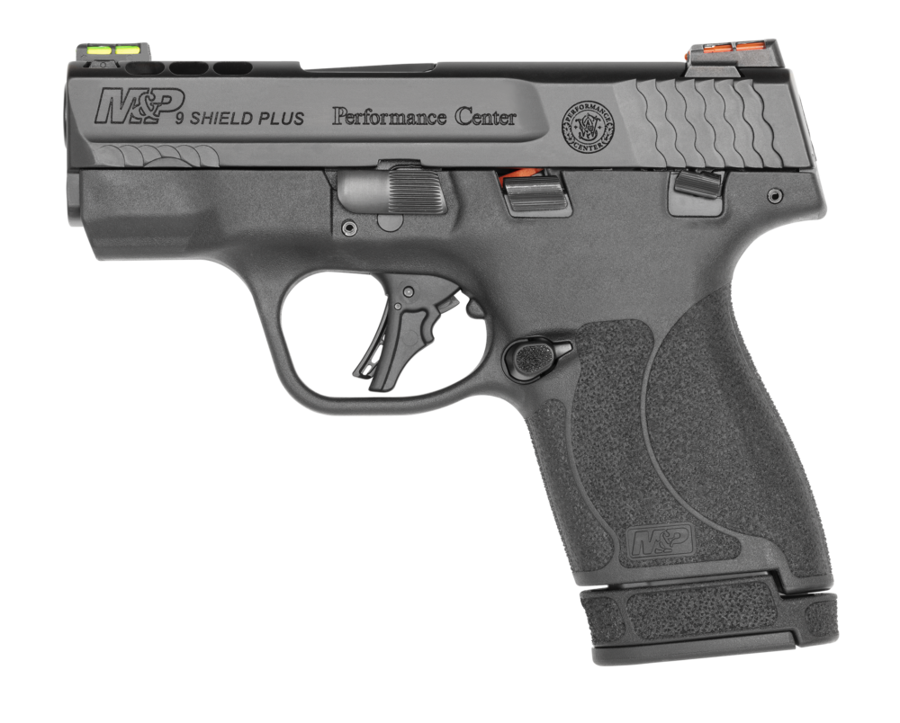 Smith & Wesson M&P9 Shield Plus, Performance Center Ported 9mm Pistol with Manual Thumb Safety (13254)
