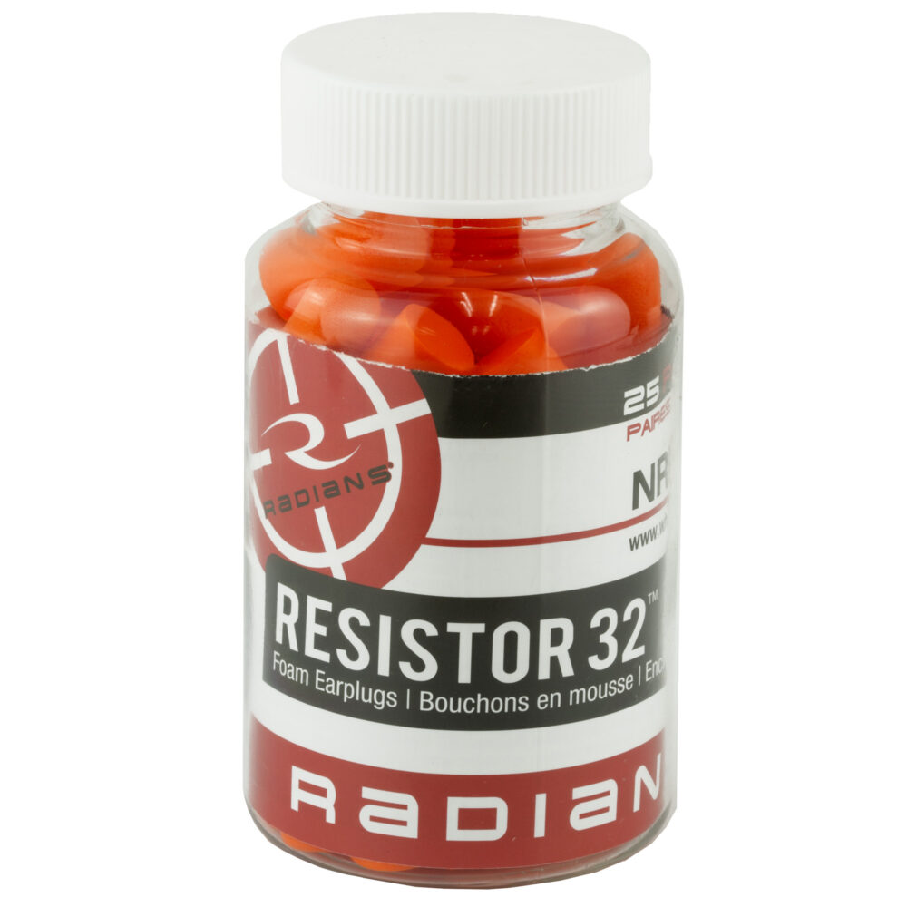 Radians Resistor 32, Foam Ear Plugs, NRR32, 25 Pairs