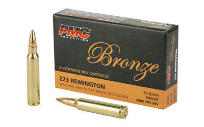 PMC Bronze, 223 Rem, 55 gr., FMJ-BT Ammunition, 20Rd. Box (223A)