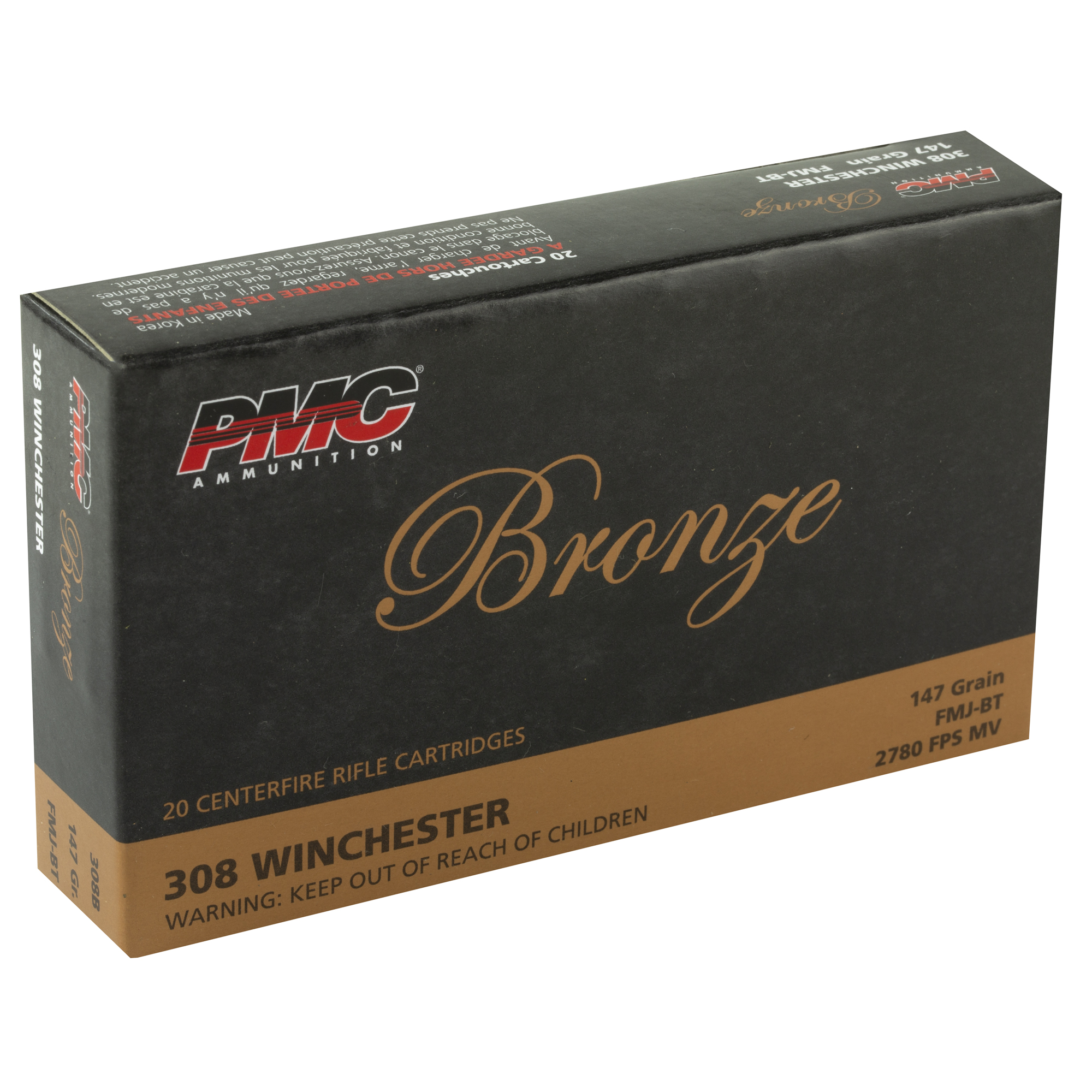 PMC Bronze 308 WIN, 147Grain FMJ Ammunition, 20Rd. Box (308B) - City ...