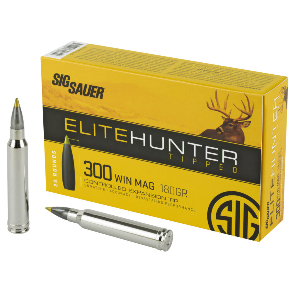 Sig Sauer, Elite Tipped Hunting, 300 Winchester Magnum Ammunition, 180 gr., Ballistic Tip, 20 Rd. Box