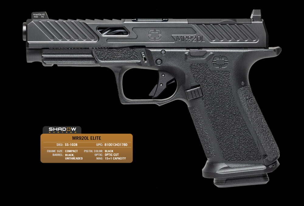 Shadow Systems MR920L Elite 9mm Pistol, Optic Ready with Night Sights, Black (SS-1028)