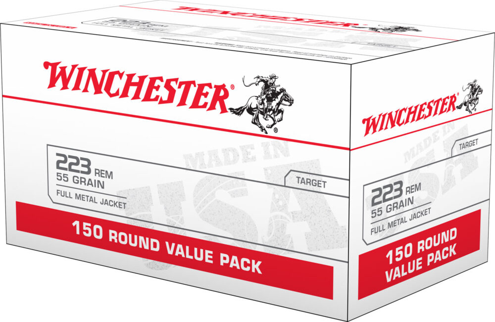 Winchester Ammo 223 REM Value Pack, 55gr. FMJ, 150 Rd. (W223150)