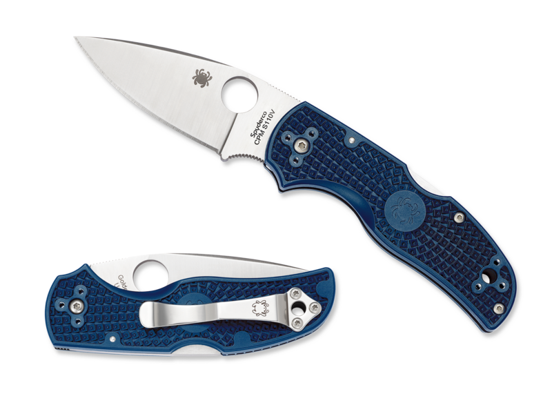 Spyderco Native 5 Folding Knife, S110V Satin Plain Blade, Dark Blue FRN Handles (C41PDBL5)
