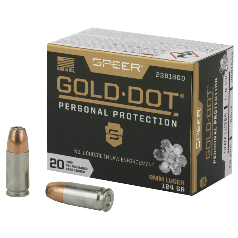 Speer Gold Dot, 9mm, 124 Gr, HP Ammunition (23618GD)
