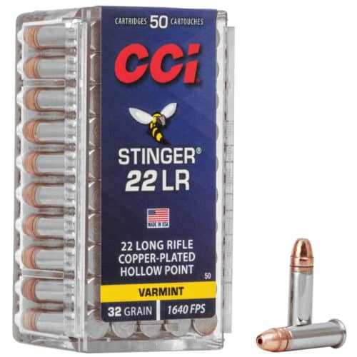 CCI, Stinger, 22LR, 32 Grain, Hollow Point Ammunition(0050)