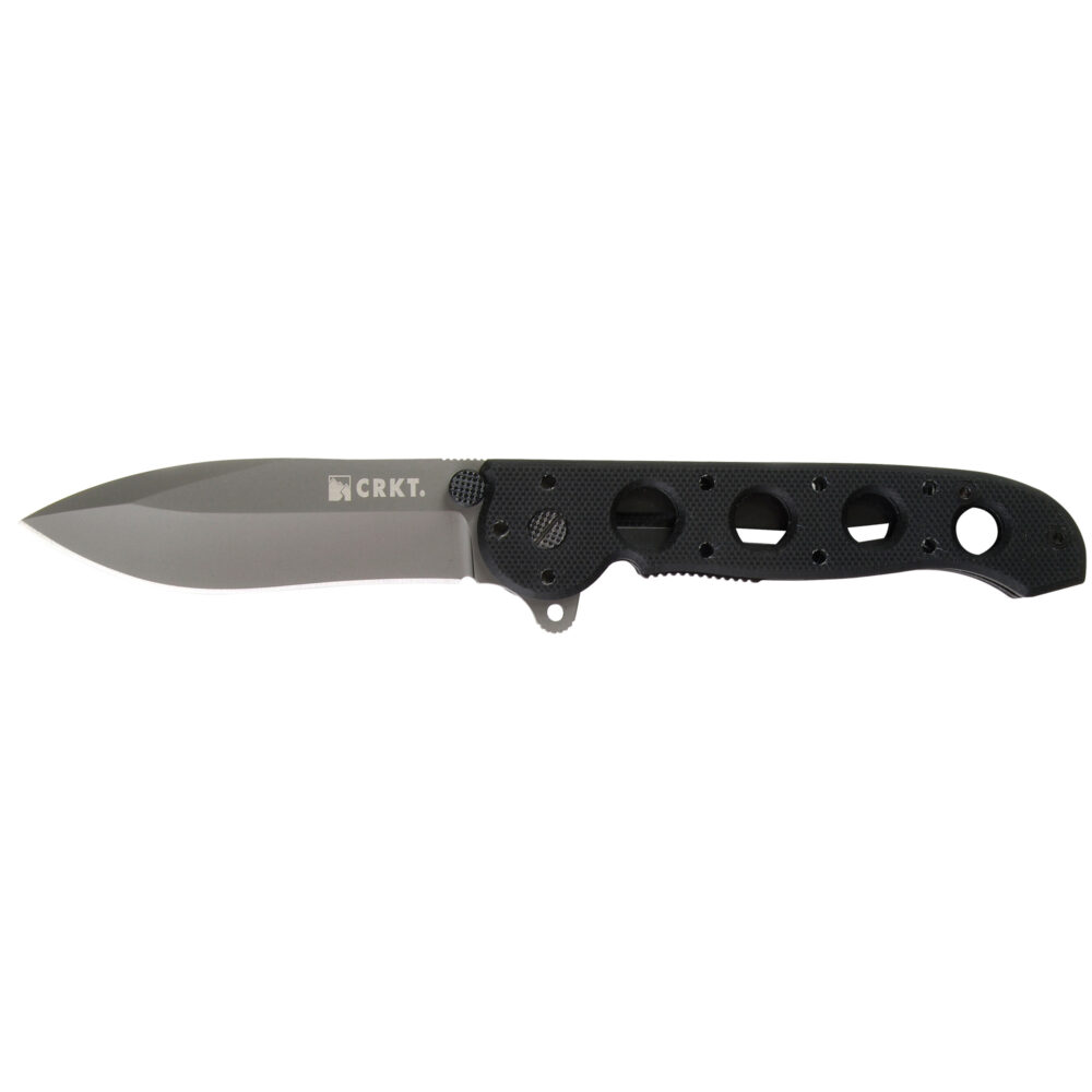 CRKT M21 Carson Folding Knife, 3" Gray Plain Blade, Black G10 Handles (M21-02G)