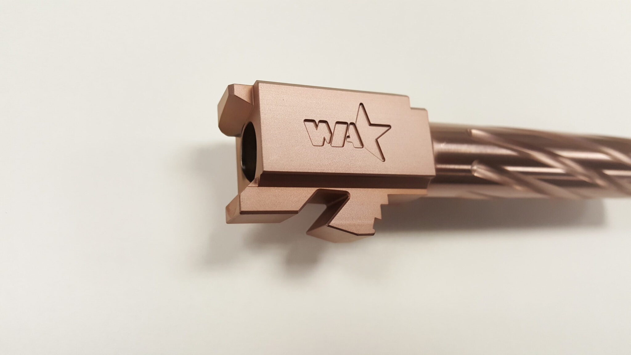 Wheaton Arms Spiral Fluted Match Grade Glock Barrel, Copper, Threaded