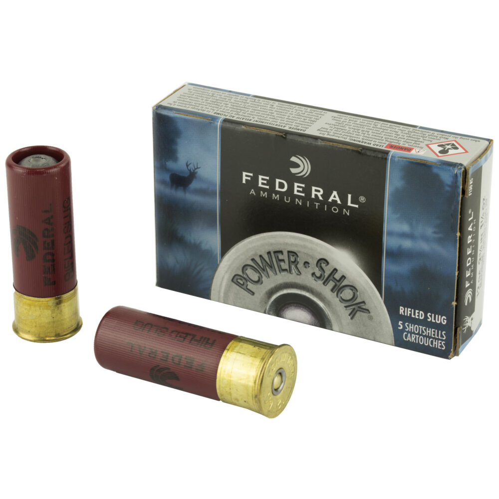 Federal Powershok Shotgun Ammunition, 12Ga. Rifled Slug, 5Rd. Box (F130RS)