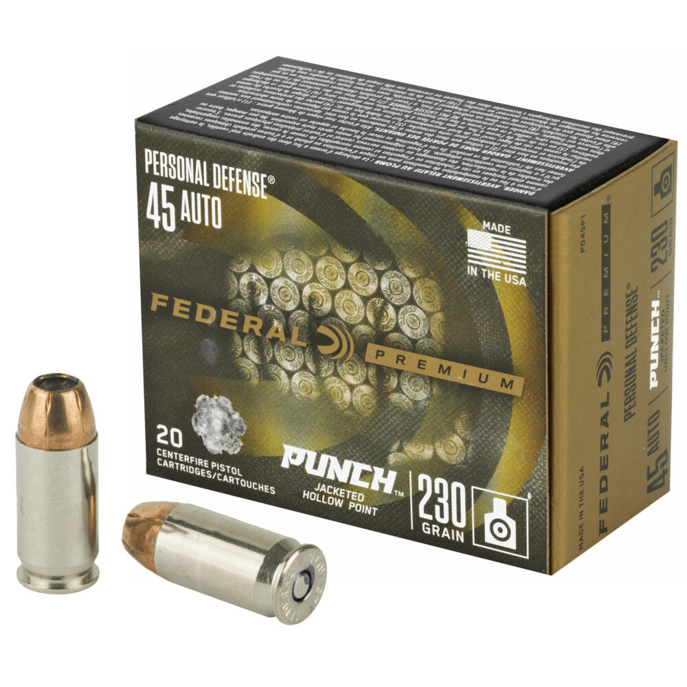 Federal Personal Defense Punch, 45 ACP, 230Gr, JHP, 20Rd. Box (PD45P1)