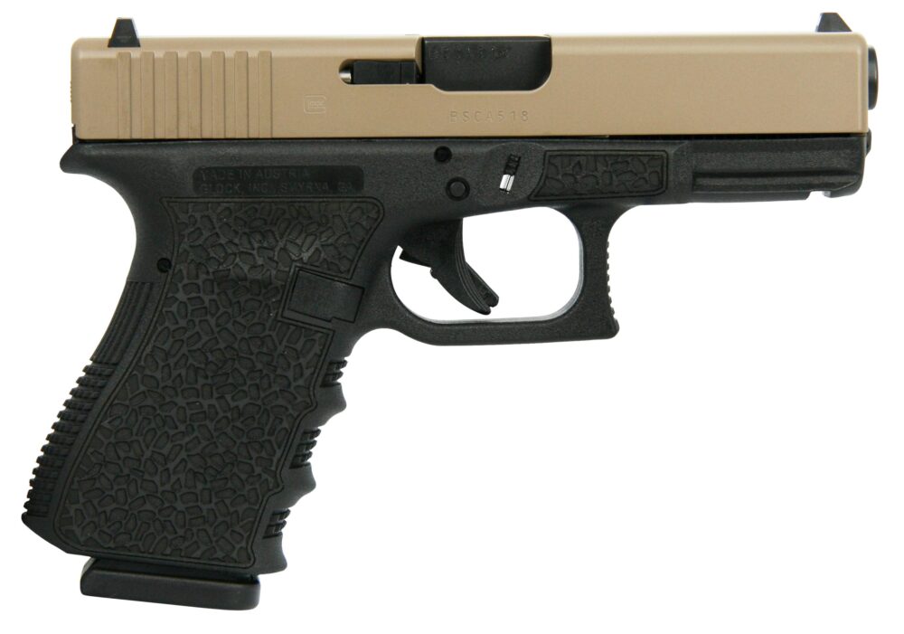 Glock G19 Gen3 9mm Pistol FDE Slide with Cobblestone Stippled Frame (GLPI19502CSSFDE)
