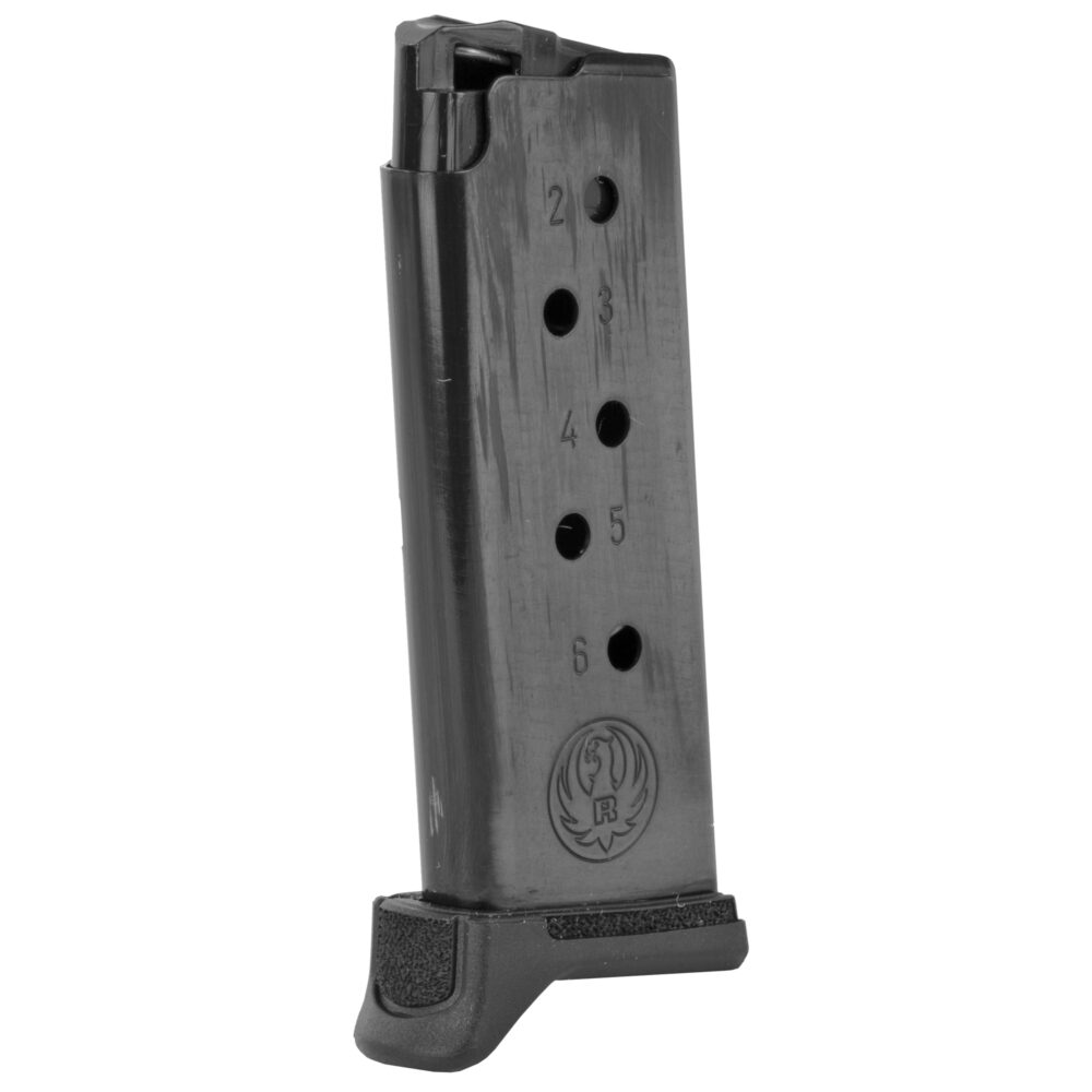 Ruger OEM Pistol Magazine, 380ACP, 6Rd., Fits Ruger LCP II, with Extended Floor Plate, Blued Finish (90621)