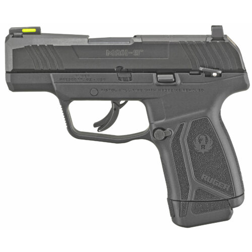 Ruger Max-9 9mm Pistol, Optic Ready with Tritium Fiber Optic Front Sight, Manual Safety, Black (03500)
