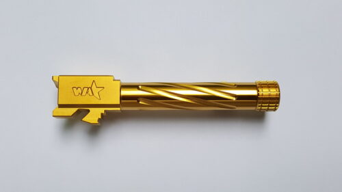 Wheaton Arms Match Grade Barrel, Threaded, for Glock 9mm, Gold Finish (G19-GLD-THD-GEN1-5)