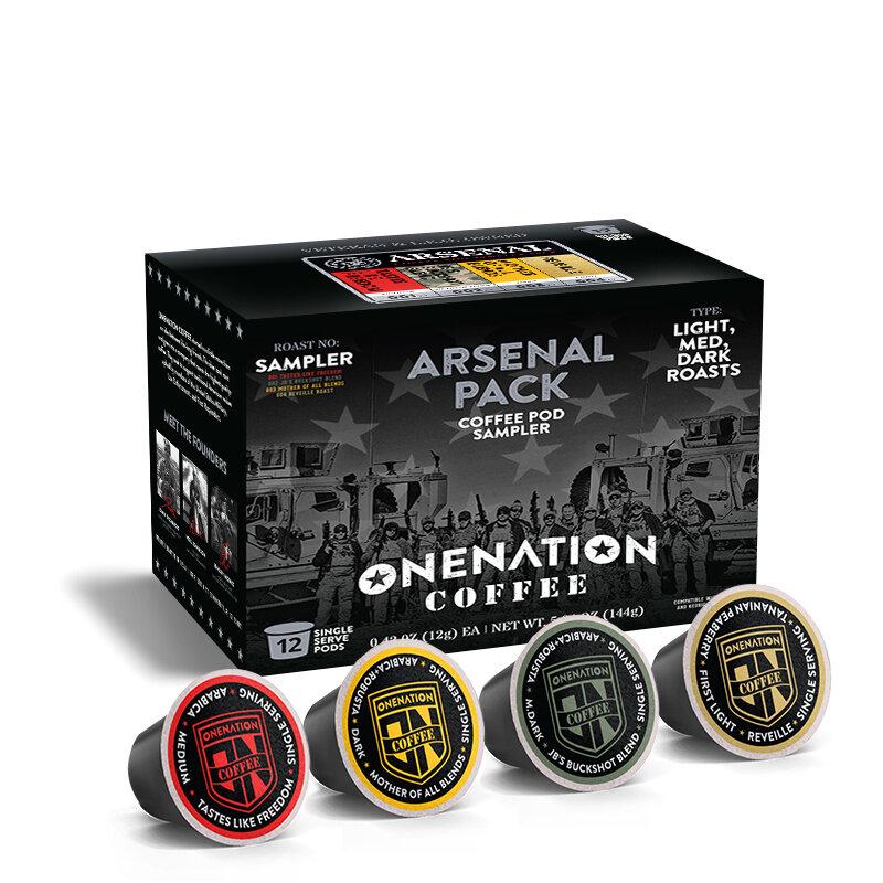 OneNation Coffee, Arsenal 12 Pack - Coffee Pod Sampler Pack (ON-ARSENAL PACK-K12)