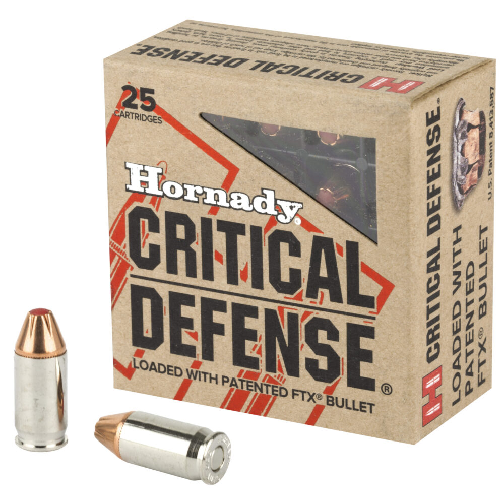 Hornady Critical Defense 380ACP Ammunition, 90Gr., FTX, 25Rd. Box (90080)