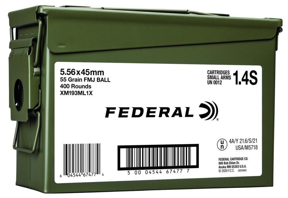 Federal 5.56mm Ammunition, 400RD Ammo Can (XM193ML1X)