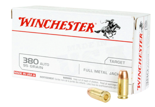 Winchester 380ACP FMJ Ammunition, 95 Grain, 50Rd. Box (Q4206)