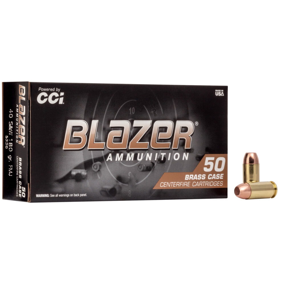 CCI Blazer Brass 40S&W FMJ Ammunition, 50Rd. Box (5220)