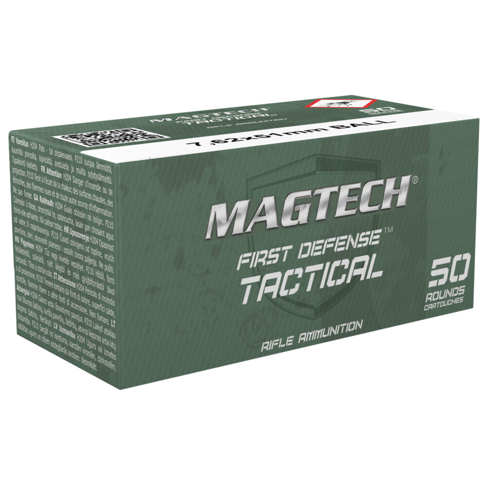 Magtech 7.62x51mm NATO Ammunition, 147 gr., Full Metal Jacket (FMJ), 50Rd. Box (762A)