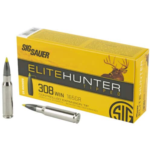 Sig Sauer, Elite Tipped Hunting, 308 Winchester, 165 Grain, Ballistic Tip Ammunition (E308TH2-20)