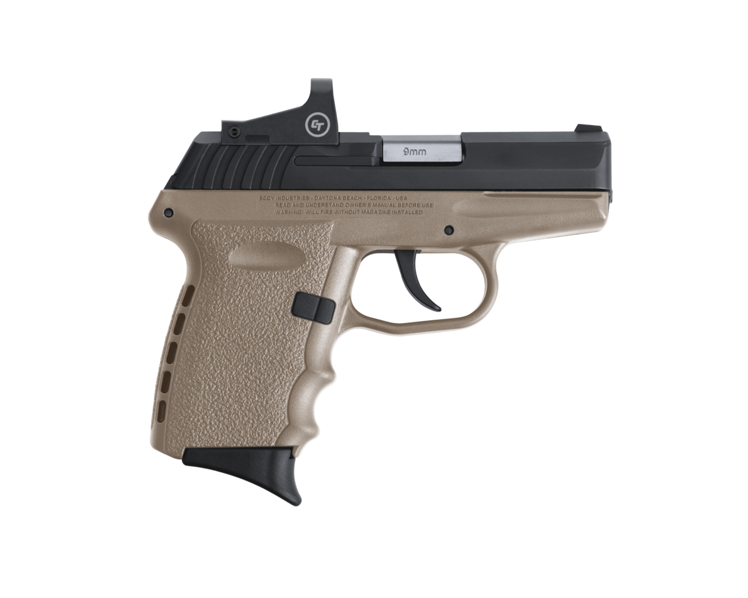 SCCY CPX-2 9mm Pistol, with Crimson Trace CTS-1500 Red Dot Optic, FDE ...