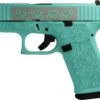 Glock 43X, Gen 4, 9mm Pistol, Custom Engraved "Glock & Roses" Tiffany Blue (GLPX4350201GRP)