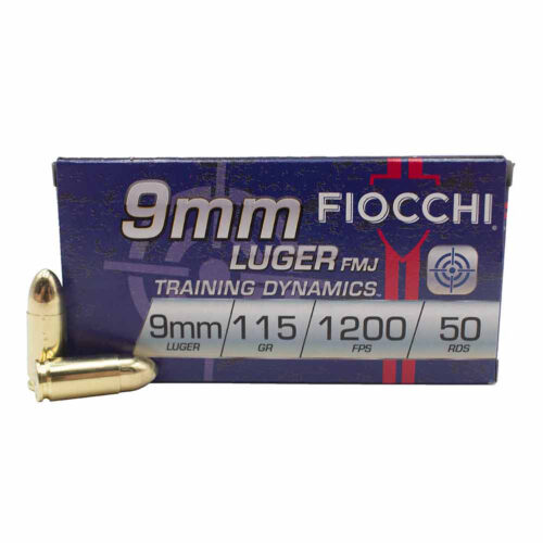 Fiocchi 9mm 115Gr., FMJ Ammunition, 50Rd. Box (9AP)