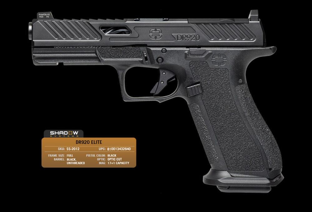 Shadow Systems DR920 Elite 9mm Pistol, Optic Ready with Night Sights, Black (SS-2012)